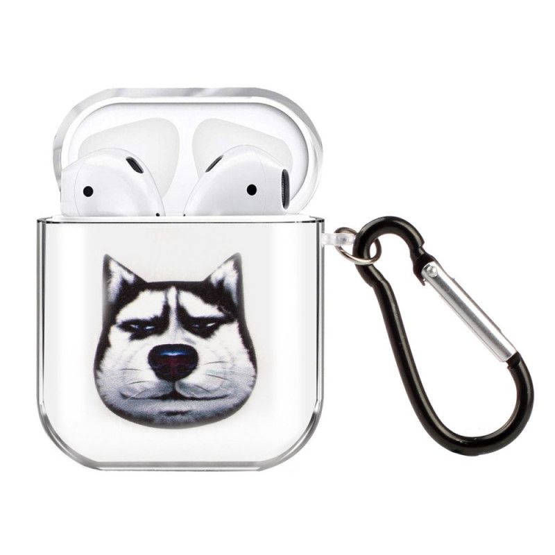 Kuori AirPods Ruskea Musta Läpinäkyvä Silikonikoirasarja