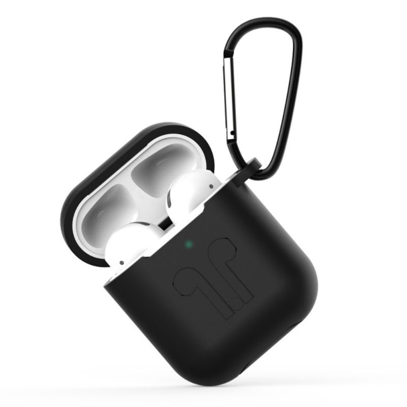 Kuori AirPods Valkoinen Musta Kuulokemalli Karabiinilla