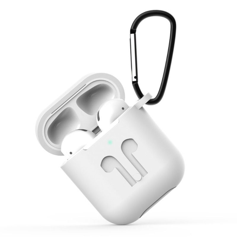 Kuori AirPods Valkoinen Musta Kuulokemalli Karabiinilla