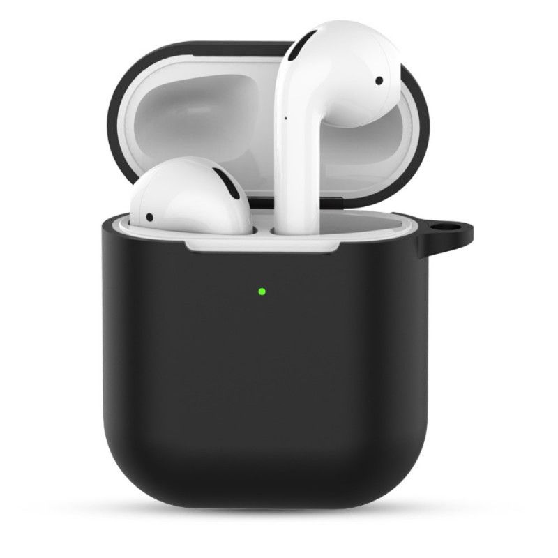 Kuori AirPods Valkoinen Musta Silikoni Avaimenperällä Suojakuori