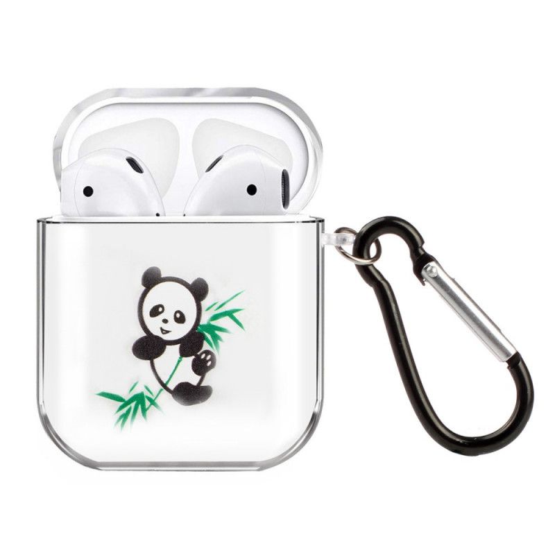 Kuori AirPods Vihreä Musta Läpinäkyvä Silikonipanda-Sarja Suojakuori