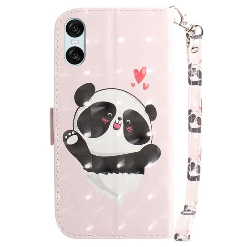 Kotelot Sony Xperia 10 Vi Panda Love Hihnalla