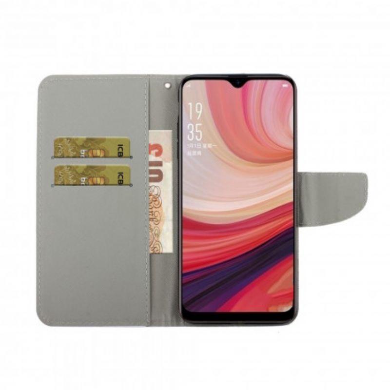 Flip Kotelot Oppo A15 Patchwork Hihnalla