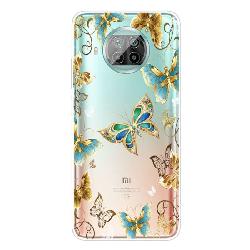 Case Kuoret Xiaomi Mi 10T Lite 5G / Redmi Note 9 Pro 5G Kulta Tummansininen Puhelinkuoret Perhosten Lento