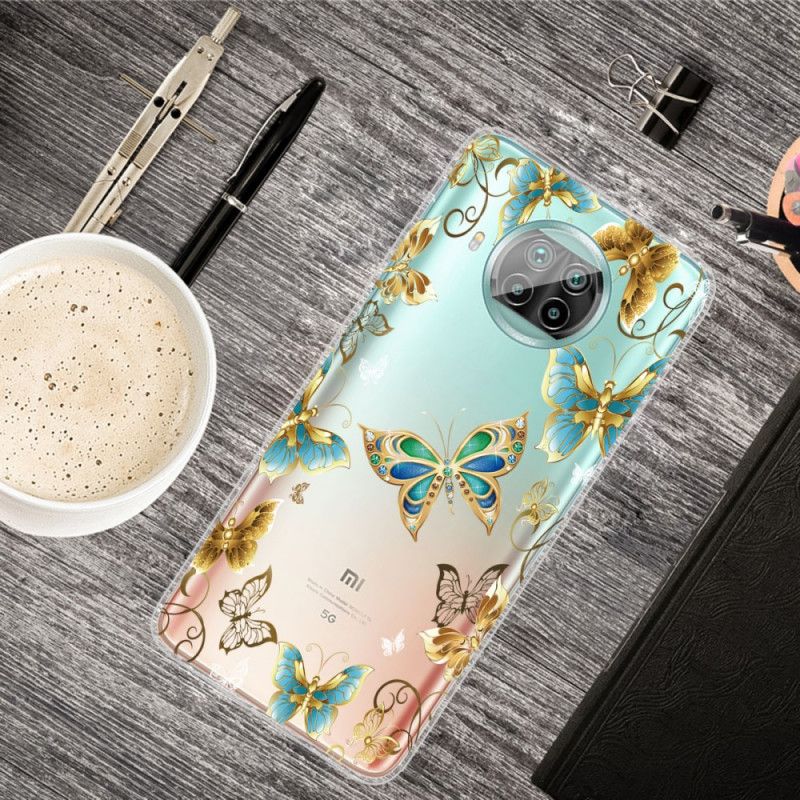 Case Kuoret Xiaomi Mi 10T Lite 5G / Redmi Note 9 Pro 5G Kulta Tummansininen Puhelinkuoret Perhosten Lento