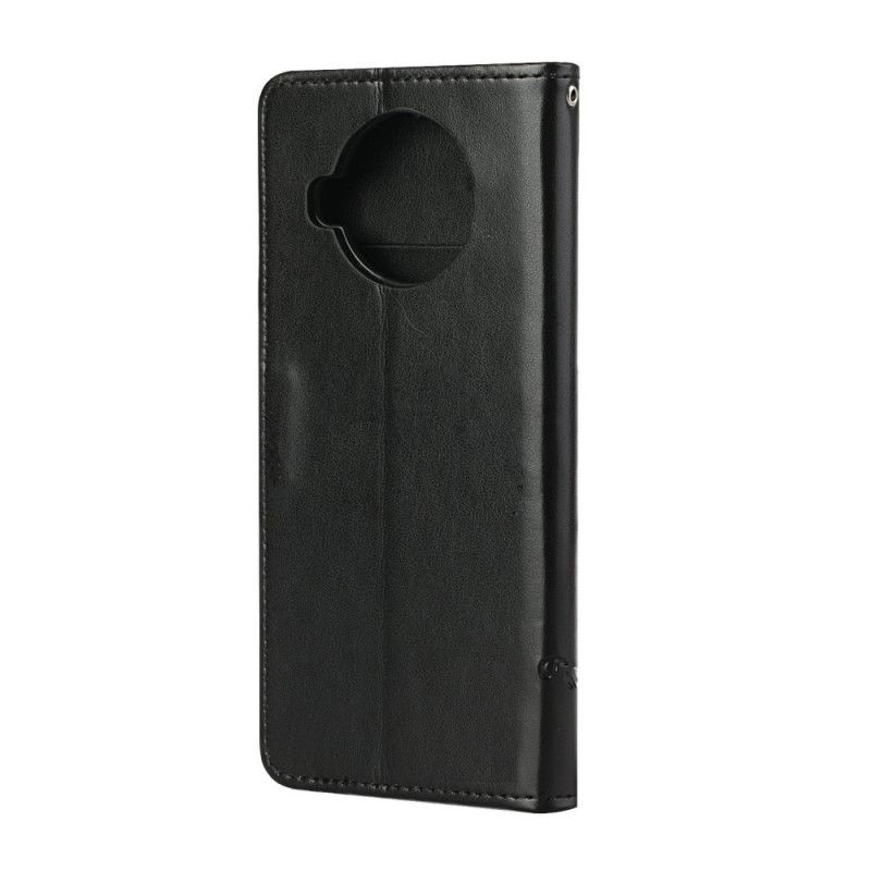 Flip Case Xiaomi Mi 10T Lite 5G / Redmi Note 9 Pro 5G Harmaa Musta Aasian Perhosia