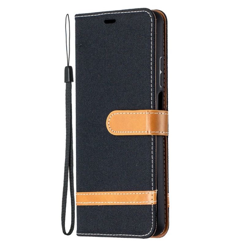 Flip Case Xiaomi Mi 10T Lite 5G / Redmi Note 9 Pro 5G Harmaa Musta Kangas