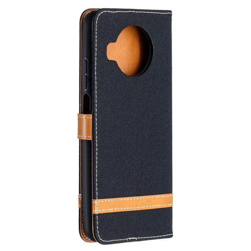 Flip Case Xiaomi Mi 10T Lite 5G / Redmi Note 9 Pro 5G Harmaa Musta Kangas