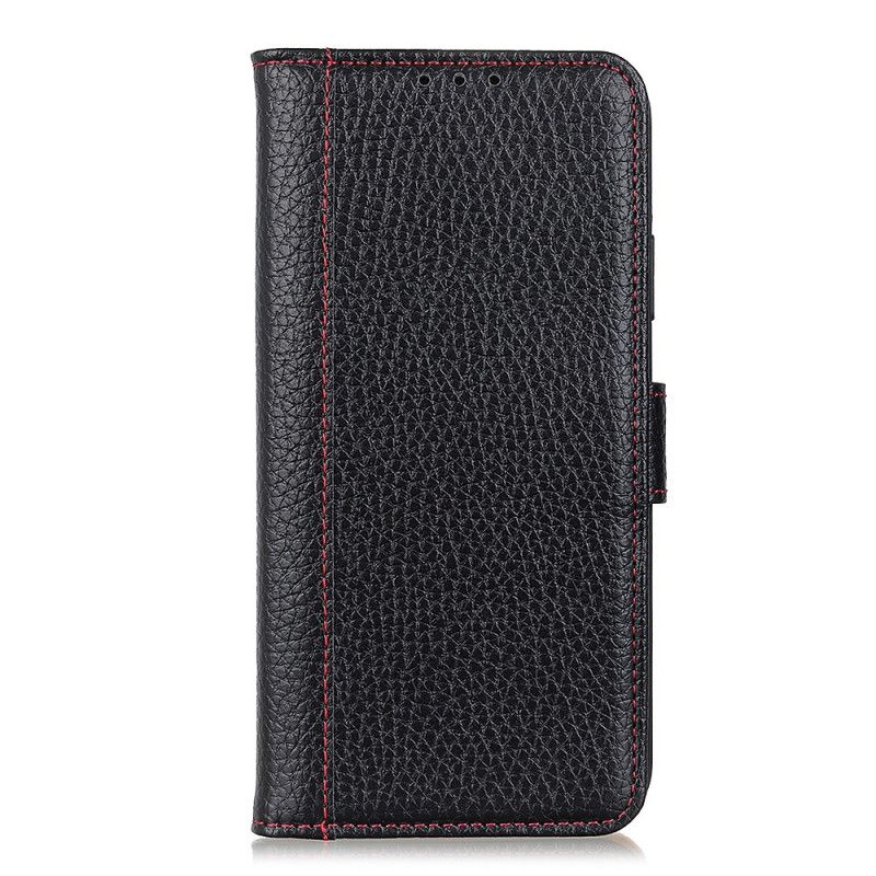 Flip Case Xiaomi Mi 10T Lite 5G / Redmi Note 9 Pro 5G Punainen Musta Litsi Nahkaa