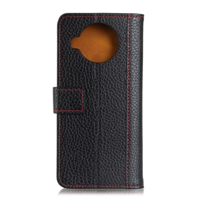 Flip Case Xiaomi Mi 10T Lite 5G / Redmi Note 9 Pro 5G Punainen Musta Litsi Nahkaa