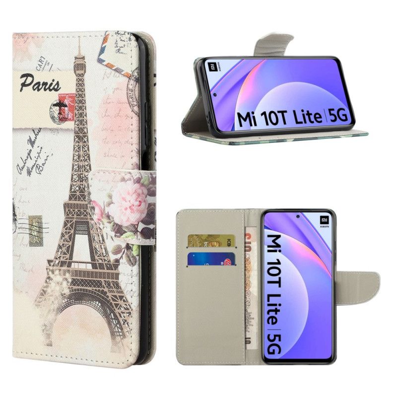 Flip Case Xiaomi Mi 10T Lite 5G / Redmi Note 9 Pro 5G Retro Eiffel-Torni