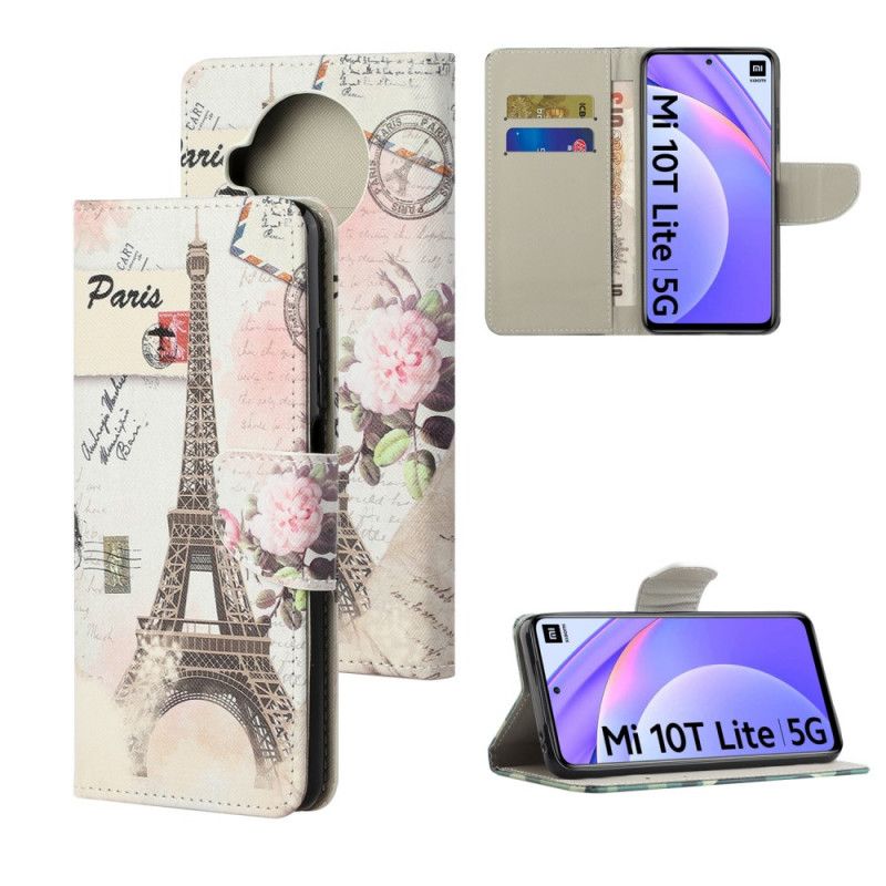 Flip Case Xiaomi Mi 10T Lite 5G / Redmi Note 9 Pro 5G Retro Eiffel-Torni