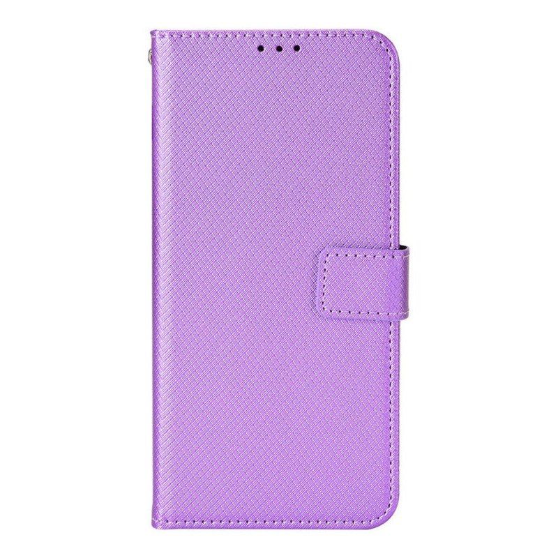 Flip Case Samsung Galaxy M23 5G Teksturoitu Kuvio Hihnalla