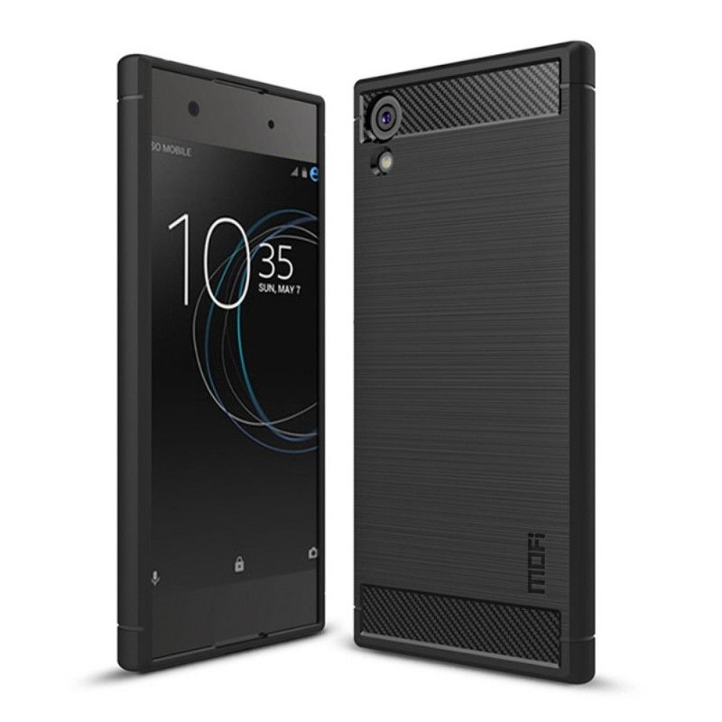 Kuori Sony Xperia XA1 Harmaa Musta Harjattu Imak-Hiilikuitu Suojakuori