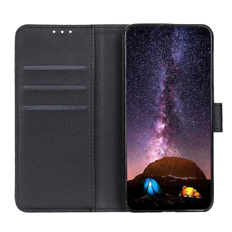 Flip Case Samsung Galaxy S10 Lite Punainen Musta Retro Tekonahkaa Ompelemalla