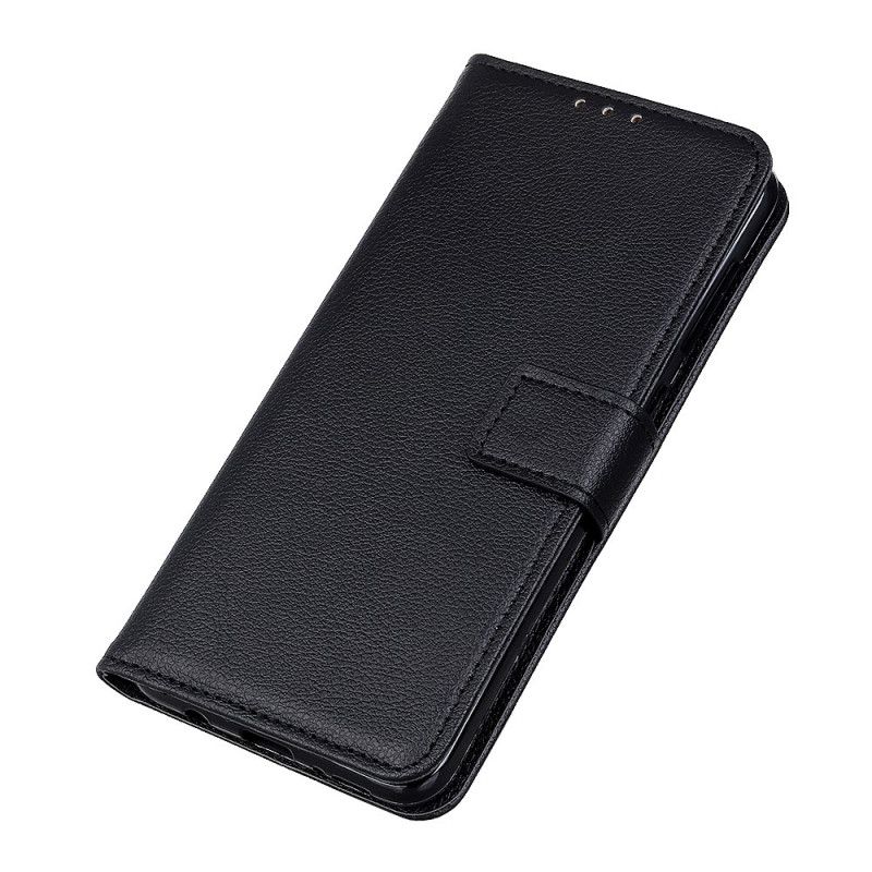 Flip Case Samsung Galaxy S10 Lite Punainen Musta Retro Tekonahkaa Ompelemalla