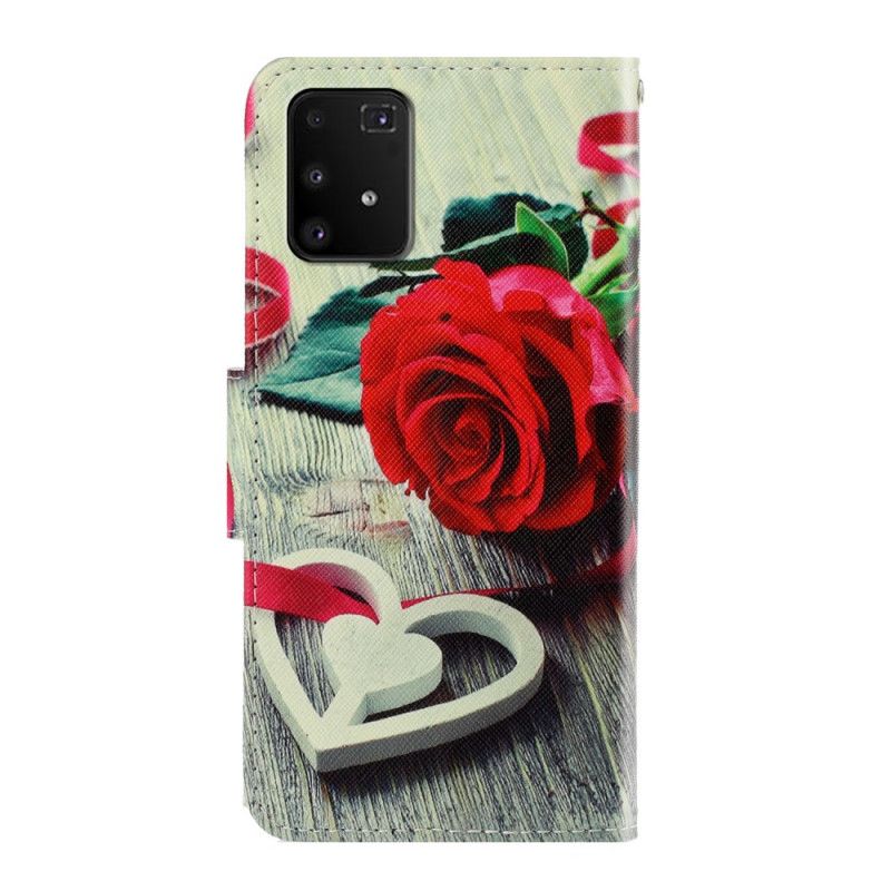 Flip Case Samsung Galaxy S10 Lite Romanttinen Ruusu Stringillä