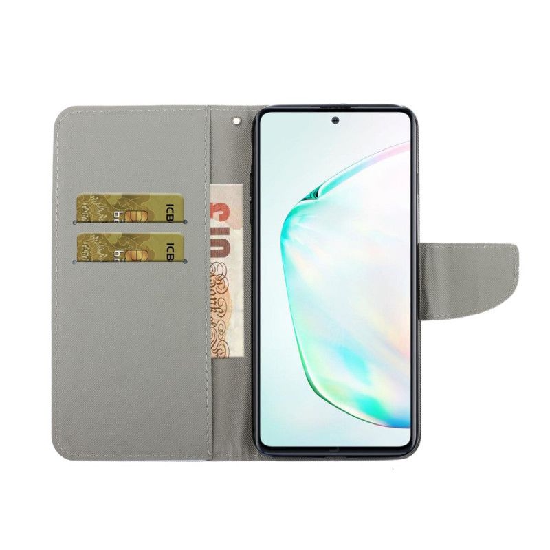 Flip Case Samsung Galaxy S10 Lite Romanttinen Ruusu Stringillä