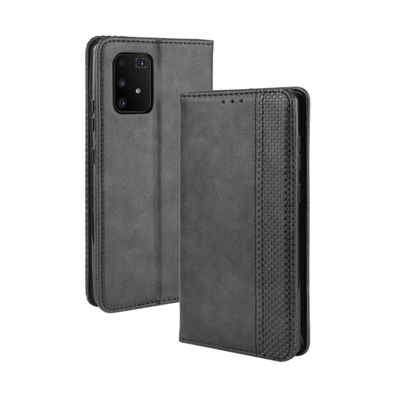 Flip Kotelot Samsung Galaxy S10 Lite Punainen Musta Puhelinkuoret Tyylitelty Vintage-Nahkaefekti