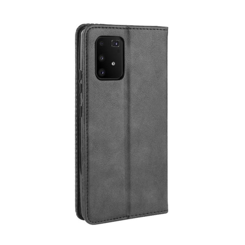 Flip Kotelot Samsung Galaxy S10 Lite Punainen Musta Puhelinkuoret Tyylitelty Vintage-Nahkaefekti