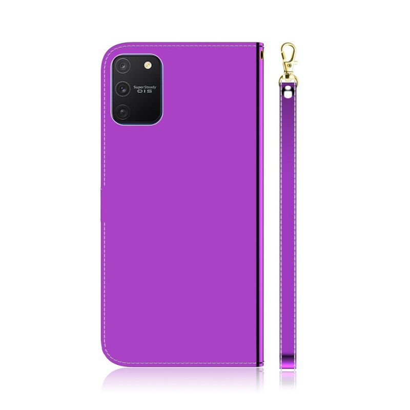 Kotelot Samsung Galaxy S10 Lite Valkoinen Musta Keinonahkainen Peilin Suojus