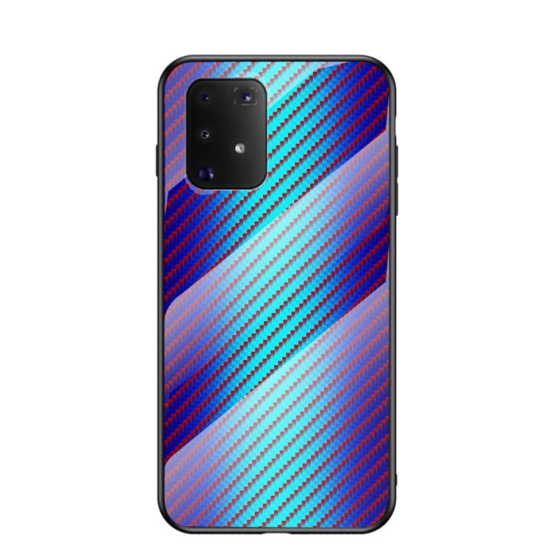 Kuori Samsung Galaxy S10 Lite Magenta Musta Karkaistua Hiilikuitua Suojakuori