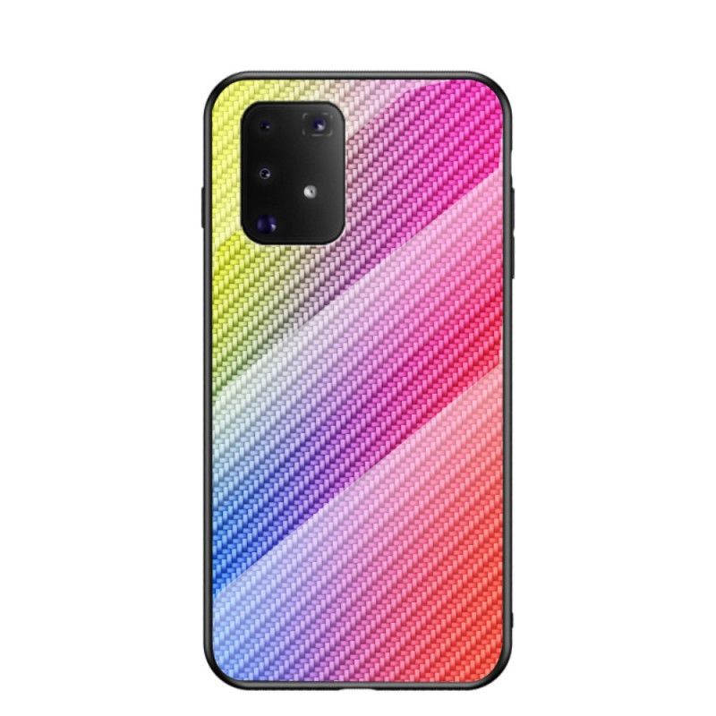 Kuori Samsung Galaxy S10 Lite Magenta Musta Karkaistua Hiilikuitua Suojakuori