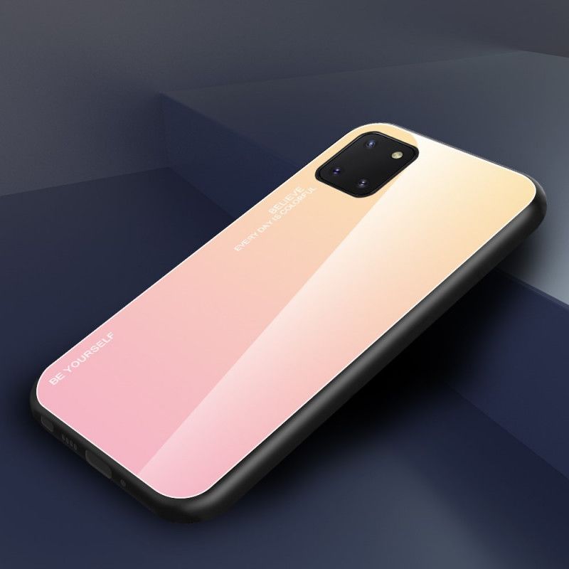 Kuori Samsung Galaxy S10 Lite Magenta Punainen Ole Itse Karkaistu Lasi