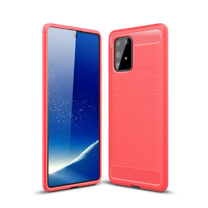 Kuori Samsung Galaxy S10 Lite Punainen Musta Harjattu Hiilikuitu