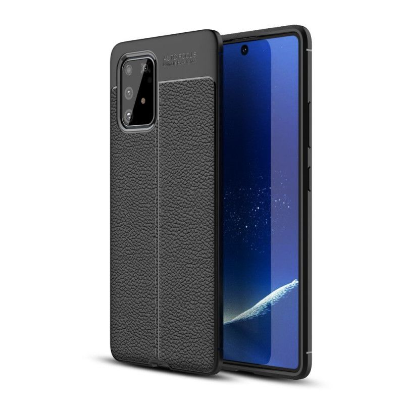 Kuori Samsung Galaxy S10 Lite Punainen Musta Kaksilinjainen Litsi Nahkaa