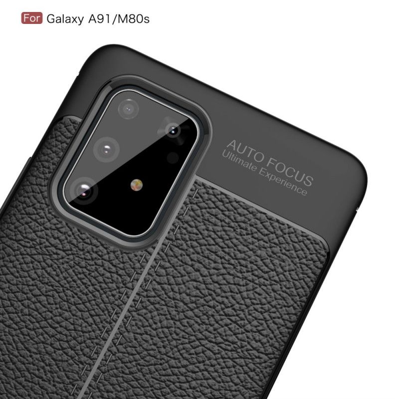 Kuori Samsung Galaxy S10 Lite Punainen Musta Kaksilinjainen Litsi Nahkaa