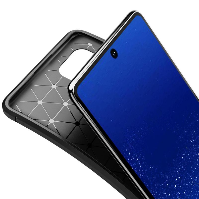 Kuori Samsung Galaxy S10 Lite Tummansininen Musta Joustava Hiilikuiturakenne