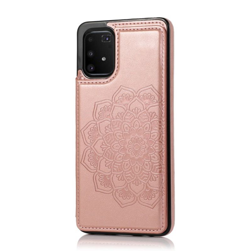 Kuori Samsung Galaxy S10 Lite Vaaleansininen Harmaa Mandala-Tulostuskortin Pidike