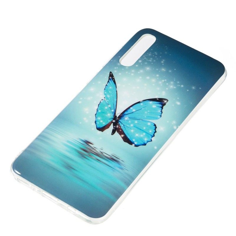 Case Kuoret Samsung Galaxy A70 Puhelinkuoret Fluoresoiva Sininen Perhonen