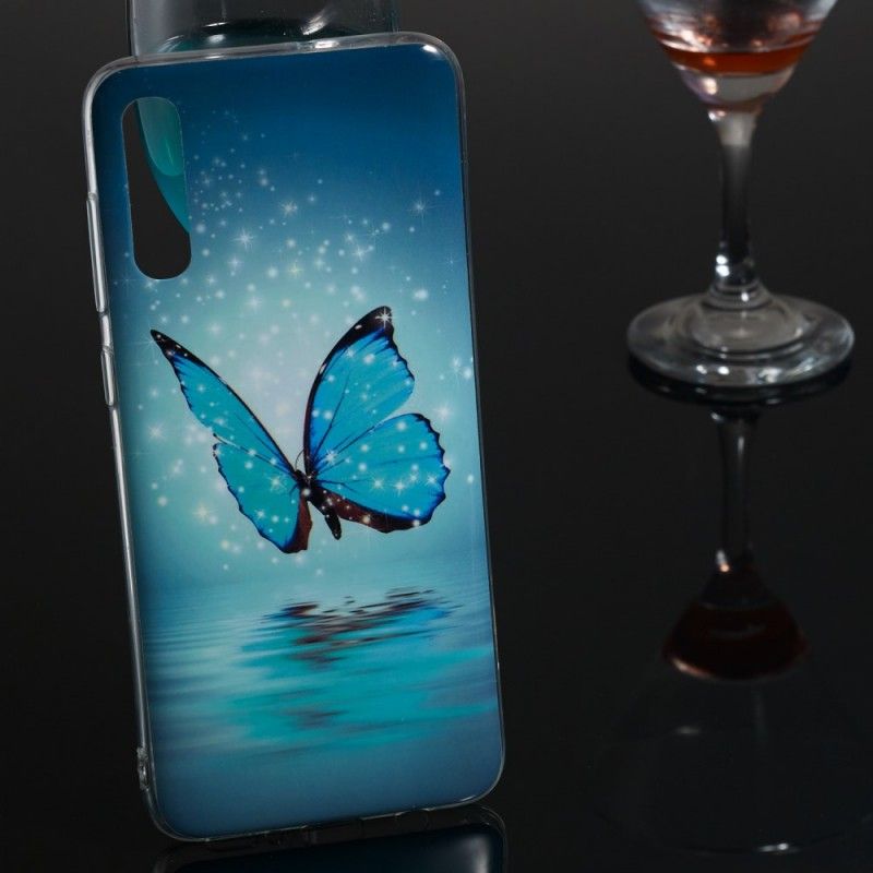 Case Kuoret Samsung Galaxy A70 Puhelinkuoret Fluoresoiva Sininen Perhonen