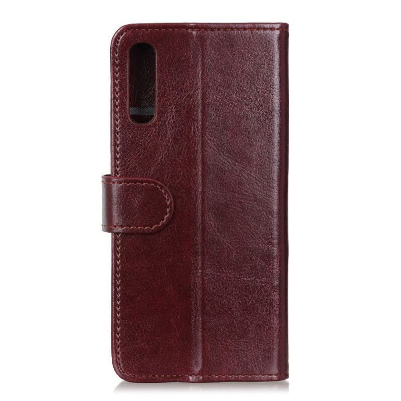 Flip Case Samsung Galaxy A70 Ruskea Hienoa Nahkaa