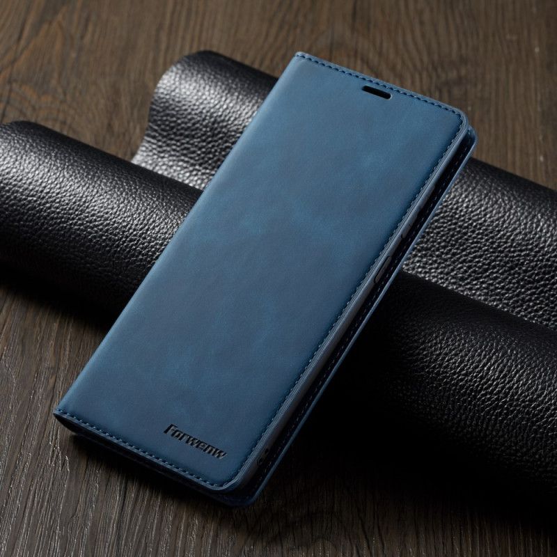 Flip Kotelot Samsung Galaxy A70 Punainen Musta Puhelinkuoret Forwenw Nahkaefekti