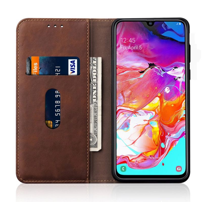 Flip Kotelot Samsung Galaxy A70 Punainen Vintage-Muotoinen Nahkaefekti