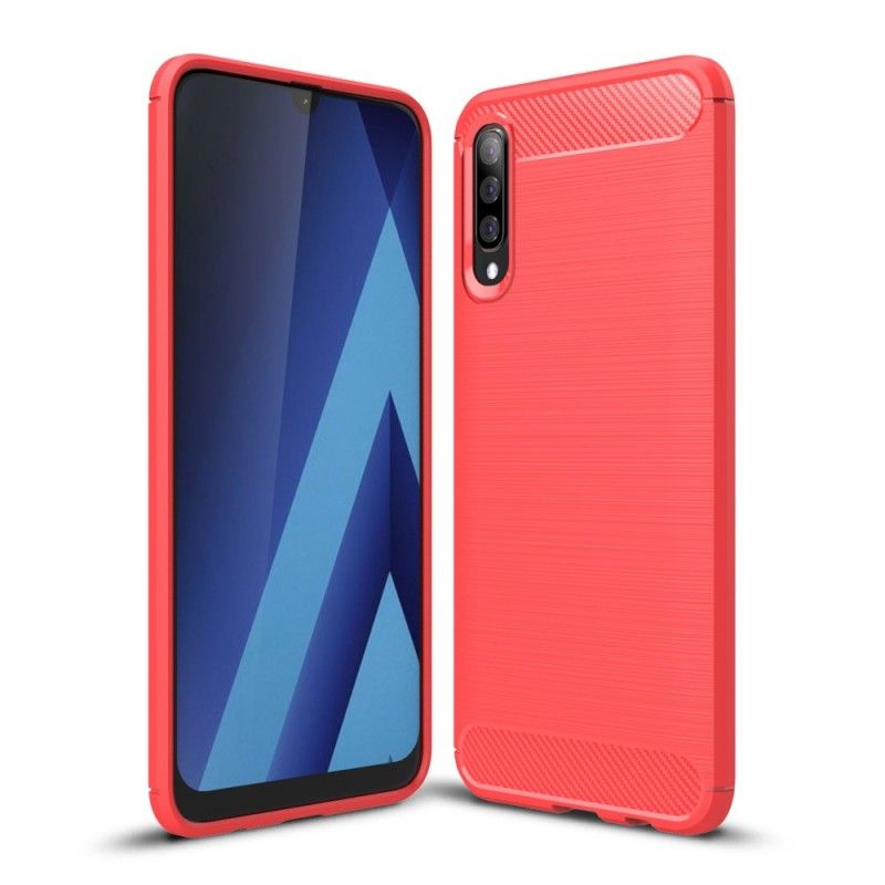 Kuori Samsung Galaxy A70 Punainen Musta Harjattu Hiilikuitu Suojakuori