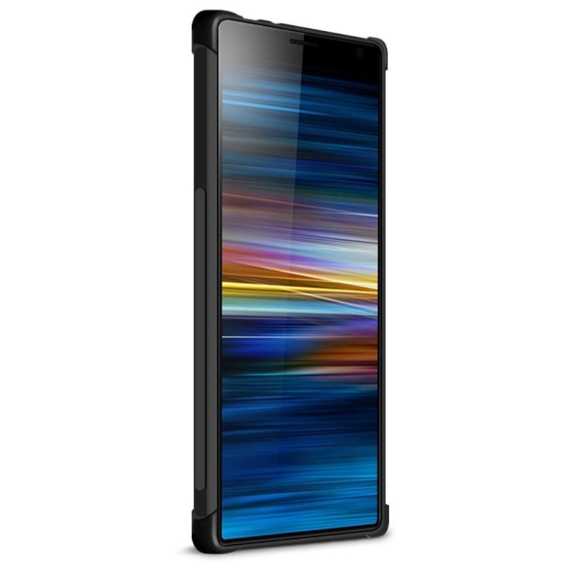 Kuori Sony Xperia 10 Plus Läpinäkyvä Musta Imak Iho Tuntuu