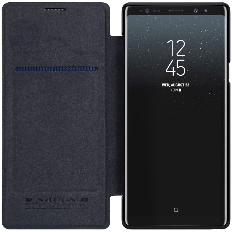 Flip Kotelot Samsung Galaxy Note 9 Ruskea Musta Nillkin Qin -Sarja Suojakuori