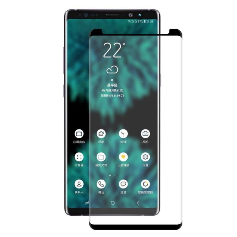 Kaareva 3D Karkaistu Lasikilpi Samsung Galaxy Note 9 Läpinäkyvä Musta