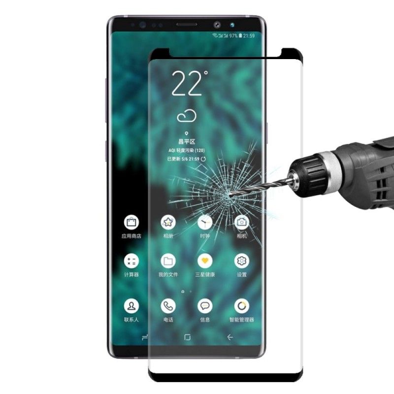 Kaareva 3D Karkaistu Lasikilpi Samsung Galaxy Note 9 Läpinäkyvä Musta