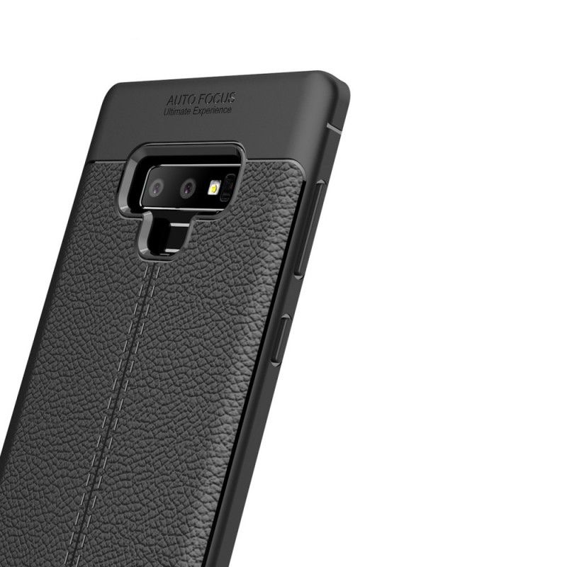 Kuori Samsung Galaxy Note 9 Harmaa Musta Kaksilinjainen Litsi Nahkainen Vaikutus Suojakuori