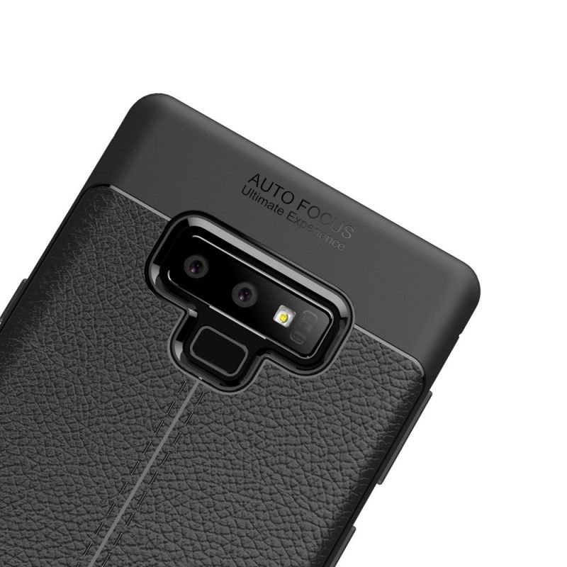 Kuori Samsung Galaxy Note 9 Harmaa Musta Kaksilinjainen Litsi Nahkainen Vaikutus Suojakuori