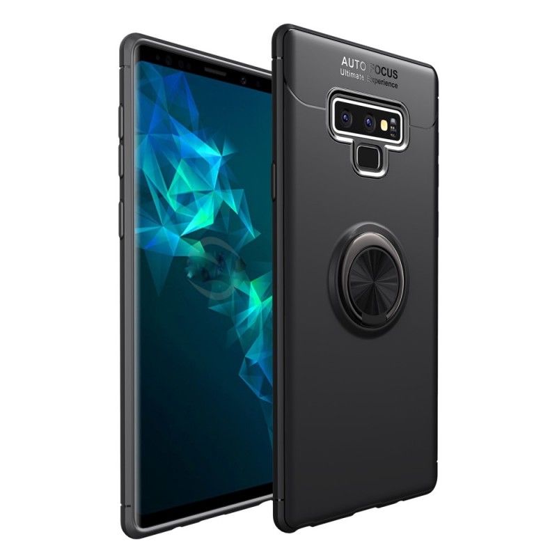 Kuori Samsung Galaxy Note 9 Punainen Musta Pyörivä Rengas