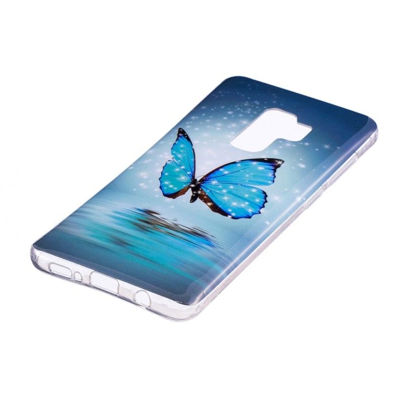 Case Kuoret Samsung Galaxy S9 Puhelinkuoret Fluoresoiva Sininen Perhonen