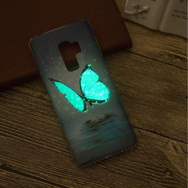 Case Kuoret Samsung Galaxy S9 Puhelinkuoret Fluoresoiva Sininen Perhonen