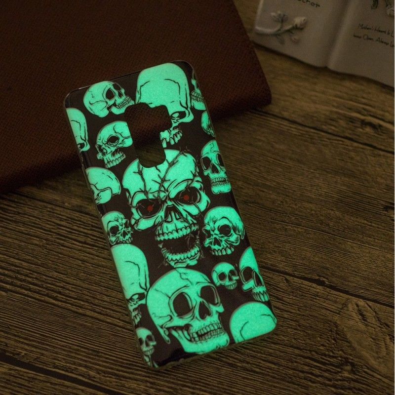 Case Kuoret Samsung Galaxy S9 Puhelinkuoret Huomion Fluoresoivat Kallot