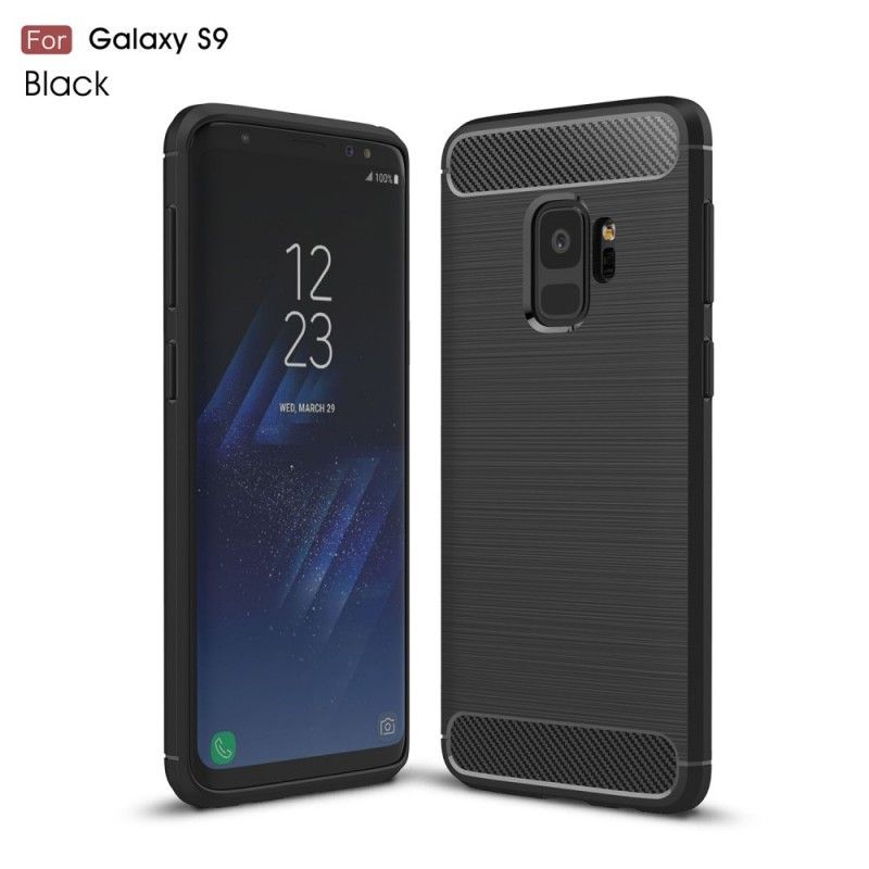 Kuori Samsung Galaxy S9 Punainen Musta Harjattu Hiilikuitu Suojakuori